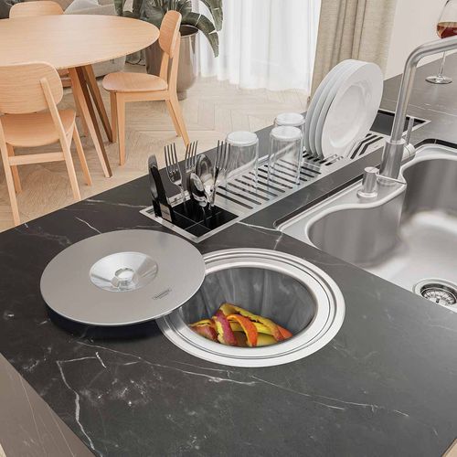 Basurero Empotrado Clean Round 8 L - A/Inox - 31.6 x 23.3 x 29.5 cm