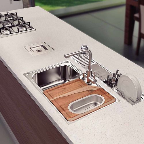 Escurridor Hondo Satinado para canaletas húmedas - A/Inox - 15 x 15 x 12 cm