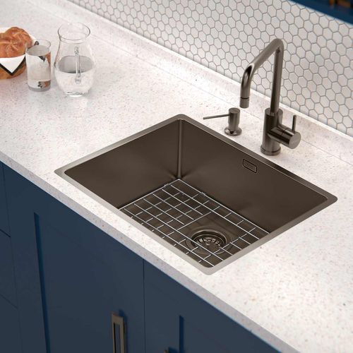 Dispensador de Jabón color negro c/recipiente plástico 500ml c/recubrimiento PVD - A/Inox