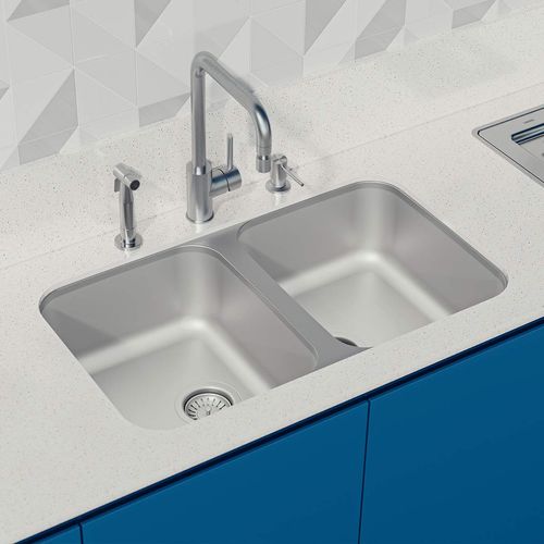 Lavadero Tramontina Cub Dora Duo 2C 34Bl Sat Ac/Inox 02 Poz 77.5X45Cm