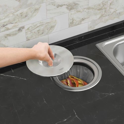 Basurero Empotrado Clean Round 5 L -A/Inox - 24.9 x 22.2 x 22.5 cm