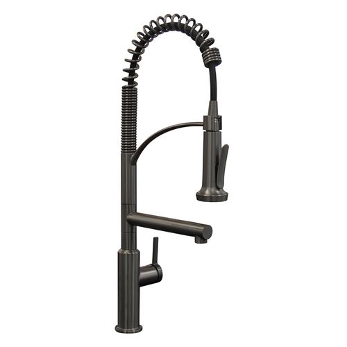 Monocomando Riva Krimml De Cocina Al Mueble Con Pico Flexible Color Gris Metal