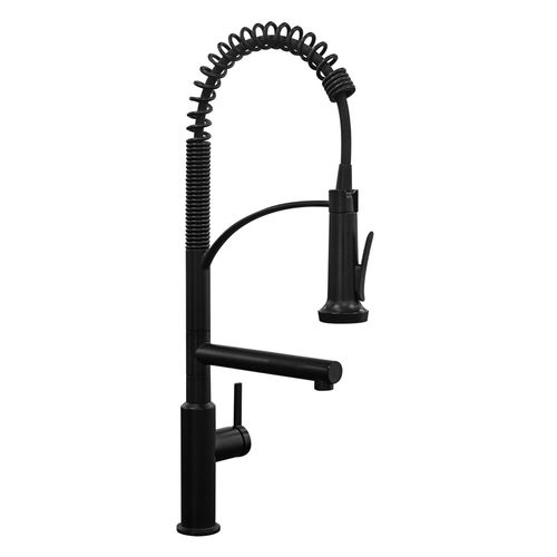 Monocomando Riva Krimml De Cocina Al Mueble Con Pico Flexible Color Negro Mate