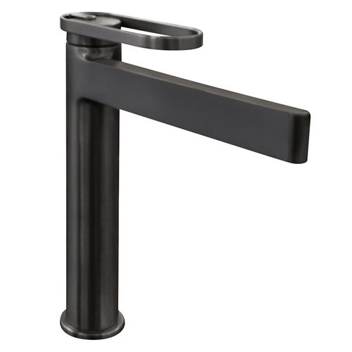 Monocomando Riva Sutherland Pico Alto Color Gris Metal Para Lvt S/Desague