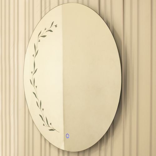 Espejo Claufer Maelis-E Cristal De 3Mm Circular C/Luz Indirecta Y Sensor Touch 3 Luces 60Cm Diam.