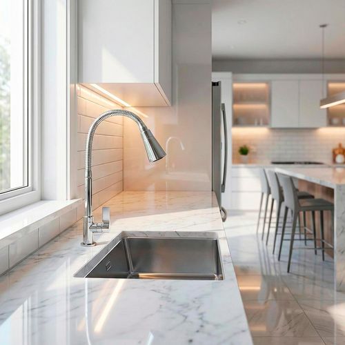 Llave Savona Para Lavadero Pico Flexible al Mueble - Cromado