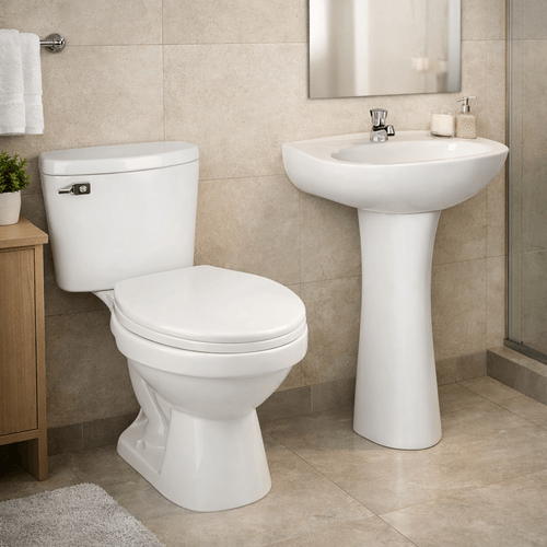 Combo Trebol Rapid Jet  con Manija + Lavatorio Máncora + Pedestal + Asiento