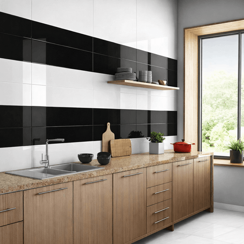 Mayólica Polar Negro Brillante - 30X90 cm - 1.08 m2