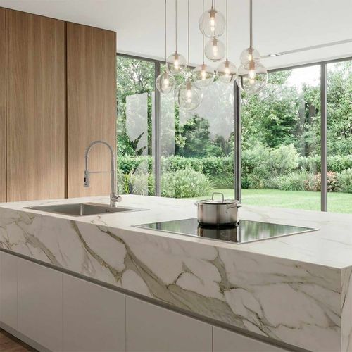 Piedra Sinterizada Roma Blanco Pulido - 80X240 cm - 1.92 m2