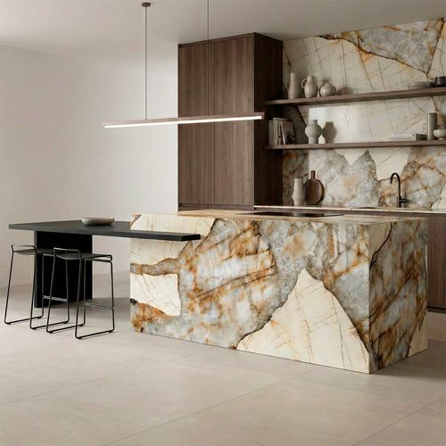 Piedra Sinterizada Patagonia Marrón Pulido - 80X240 cm - 1.92 m2