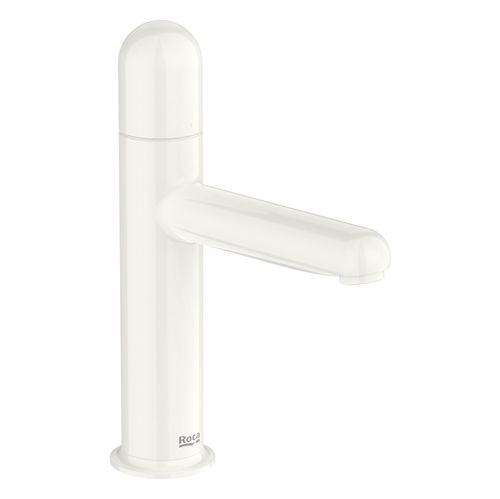 Monocomando Roca Nu Para Lvt. De Pico Bajo Color Blanco Con Manija Dome S/Desague
