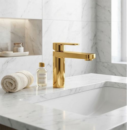 Monocomando Argon Para Lavatorio Pico Bajo Pulido - Dorado