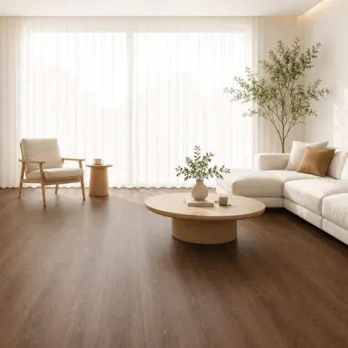 Piso SPC Foresta Chocolate Espesor 5.5 mm - 18.3X122 cm - 2.23 m2