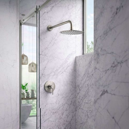 Monocomando Inox para ducha con salida de 20cm