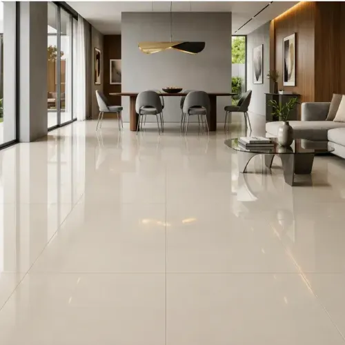 Porcelanato Alevante II Unicolor Ivory Pulido Nanométrico - 60X60 cm - 1.44 m2