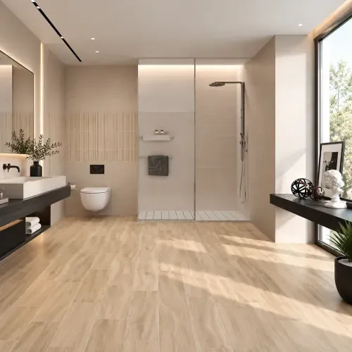 Porcelanato Taiga Crema Mate - 20x120 cm - 1.68 m2